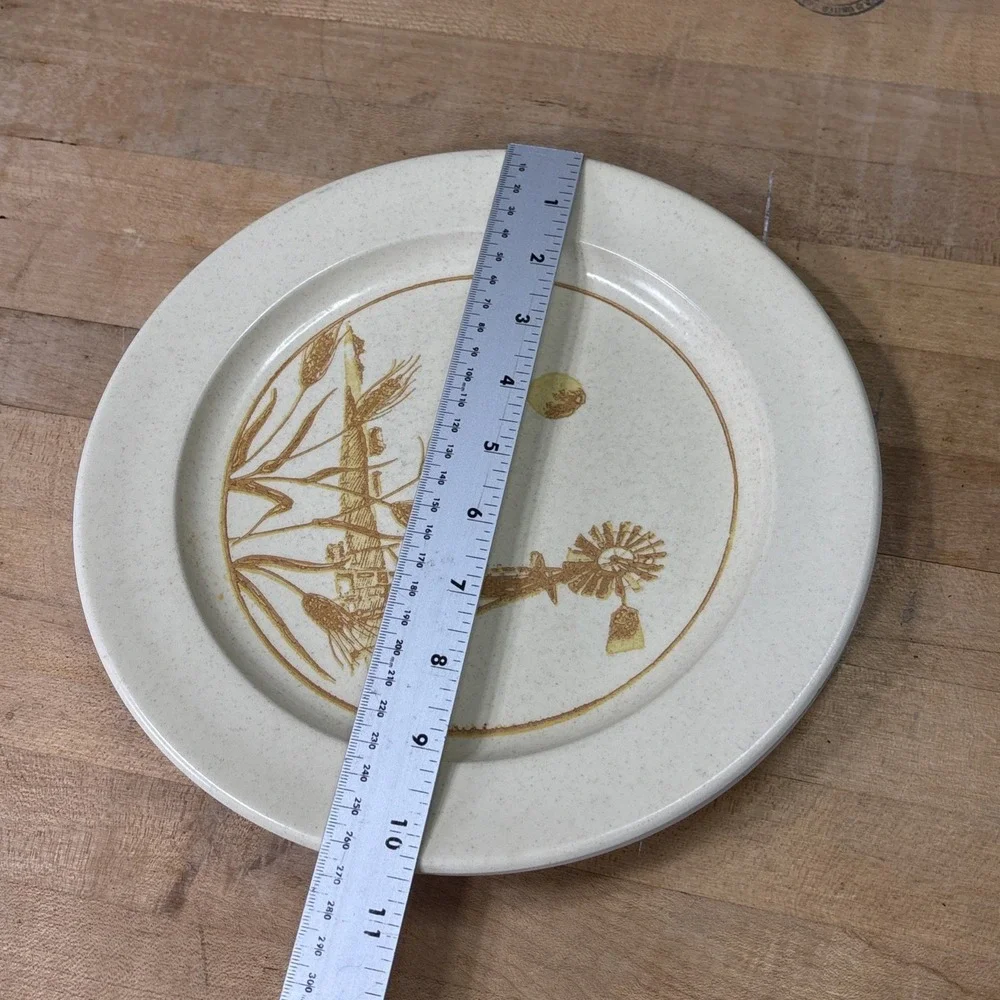 Vintage Anchor Hocking Windmill Ironstone Dinner Plates Set of 2 MCM USA